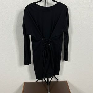 MPC Tie Front Black Casual Dress Size S